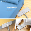 Balai microfibre et Seau Essoreur avec 6 serpillères Réutilisables Balai Plat Double compartiment blanc - voonot.com