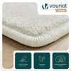 Tapis de salon poils ras doux antiderapant 60x180cm uni crème - voonot.com