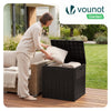 Coffre de Rangement Exterieur 126L en PP 56x43x53CM Style Polyrotin Marron - voonot.com