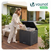 Coffre de Rangement Exterieur 126L en PP avec Système de Verrouillage 56x44x53CM Anthracite - voonot.com