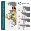 Lot de 2 chaise longue pliante avec pare soleil gris - voonot.com