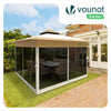 Tonnelle de jardin exterieure pliable avec moustiquaire 3.6x3.6m beige - voonot.com