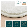 Tapis de salon poils ras doux antiderapant ф200cm uni crème - voonot.com