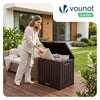 Coffre de Rangement Exterieur 126L en PP avec Système de Verrouillage 56x44x53CM Marron - voonot.com
