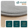 Tapis de salon poils ras doux antiderapant ф200cm uni gris - voonot.com