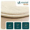 Tapis de salon poils ras doux antiderapant ф200cm uni beige - voonot.com