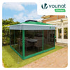 Tonnelle de jardin exterieure pliable avec moustiquaire 3.6x3.6m vert - voonot.com