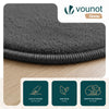 Tapis de salon poils ras doux antiderapant ф200cm uni anthracite - voonot.com