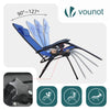 Lot de 2 Chaise longue inclinable en textilene avec table d'appoint porte gobelet et portable bleu - voonot.com