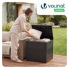Coffre de Rangement Exterieur 126L en PP 56x43x53CM Style Bois Marron - voonot.com