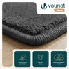 Tapis de salon poils ras doux antiderapant 60x180cm uni anthracite - voonot.com