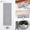 Balai microfibre et Seau Essoreur avec 6 serpillères Réutilisables Balai Plat Double compartiment gris - voonot.com