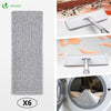 Balai microfibre et Seau Essoreur avec 6 serpillères Réutilisables Balai Plat Double compartiment blanc - voonot.com