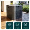 Coffre de Rangement Exterieur 126L en PP 56x43x53CM Style Bois Noir - voonot.com