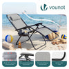 Lot de 2 Chaise longue inclinable en textilene avec table d'appoint porte gobelet et portable gris - voonot.com