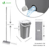 Balai microfibre et Seau Essoreur avec 6 serpillères Réutilisables Balai Plat Double compartiment gris - voonot.com
