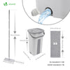 Balai microfibre et Seau Essoreur avec 6 serpillères Réutilisables Balai Plat Double compartiment blanc - voonot.com