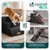 Escalier pour chien et chat en mousse haute densite et housse lavable 57x40x40cm noir - voonot.com