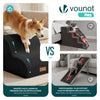Escalier pour chien et chat en mousse haute densite et housse lavable 40x40x30cm noir - voonot.com