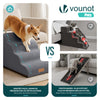 Escalier pour chien et chat en mousse haute densite et housse lavable 72x40x50cm gris - voonot.com
