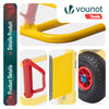 Diable pliant chariot de transport avec roue pneumatique charge 200kg jaune - voonot.com