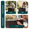 Coffre de Rangement Exterieur 126L en PP avec Système de Verrouillage 56x44x53CM Marron - voonot.com