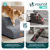 Escalier pour chien et chat en mousse haute densite et housse lavable 40x40x30cm gris - voonot.com
