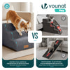 Escalier pour chien et chat en mousse haute densite et housse lavable 57x40x40cm gris - voonot.com