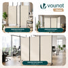 Paravent interieur separateur avec roue 3 panneaux autoportant pliable 262x 30 x 180 cm Beige - voonot.com