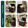 Coffre de Rangement Exterieur 126L en PP avec Système de Verrouillage 56x44x53CM Marron - voonot.com
