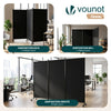 Paravent interieur separateur avec roue 3 panneaux autoportant pliable 262x 30 x 180 cm Anthracite - voonot.com