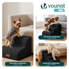 Escalier pour chien et chat en mousse haute densite et housse lavable 57x40x40cm noir - voonot.com