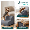 Escalier pour chien et chat en mousse haute densite et housse lavable 57x40x40cm gris - voonot.com