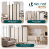 Paravent interieur separateur avec roue 4 panneaux autoportant pliable 228x 30 x 171 cm Beige - voonot.com