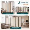 Paravent interieur separateur avec roue 6 panneaux autoportant pliable 340 x 30 x 171 cm Beige - voonot.com