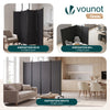 Paravent interieur separateur avec roue 4 panneaux autoportant pliable 228x 30 x 171 cm Anthracite - voonot.com