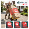Diable pliant chariot de transport avec roue pneumatique charge 200kg jaune - voonot.com