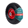Roue increvable 3.50-4 en PU pour brouette diable alesage 16mm 260x85mm Noir/Rouge - voonot.com