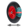 Roue increvable 4.80/4.00-8 en PU pour brouette diable alesage 20mm 392x92 mm Noir/Rouge - voonot.com