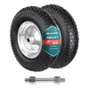 Lot de 2 Roue gonflable robuste 4.80/4.00-8 pour chariot brouette alesage 20mm 400x85mm Noir/Argent - voonot.com