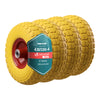 Lot de 4 Roue increvable 3.50-4 en PU pour brouette diable alesage 16mm 260x85mm Jaune - voonot.com