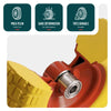 Lot de 4 Roue increvable 3.50-4 en PU pour brouette diable alesage 16mm 260x85mm Jaune - voonot.com