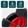 Lot de 4 Roue increvable 4.80/4.00-8 en PU pour brouette diable alesage 20mm 392x92 mm Noir/Rouge - voonot.com