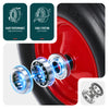 Lot de 4 Roue increvable 4.80/4.00-8 en PU pour brouette diable alesage 20mm 392x92 mm Noir/Rouge - voonot.com