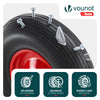 Lot de 4 Roue increvable 4.80/4.00-8 en PU pour brouette diable alesage 20mm 392x92 mm Noir/Rouge - voonot.com