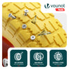 Lot de 4 Roue increvable 3.50-4 en PU pour brouette diable alesage 16mm 260x85mm Jaune - voonot.com