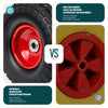 Lot de 4 Roue increvable 3.50-4 en PU pour brouette diable alesage 16mm 260x85mm Noir/Rouge - voonot.com