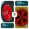 Lot de 4 Roue increvable 4.80/4.00-8 en PU pour brouette diable alesage 20mm 392x92 mm Noir/Rouge - voonot.com