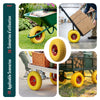 Lot de 4 Roue increvable 3.50-4 en PU pour brouette diable alesage 16mm 260x85mm Jaune - voonot.com