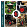 Lot de 4 Roue increvable 4.80/4.00-8 en PU pour brouette diable alesage 20mm 392x92 mm Noir/Rouge - voonot.com